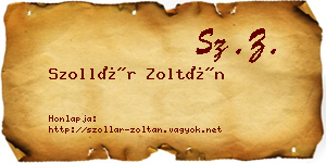 Szollár Zoltán névjegykártya